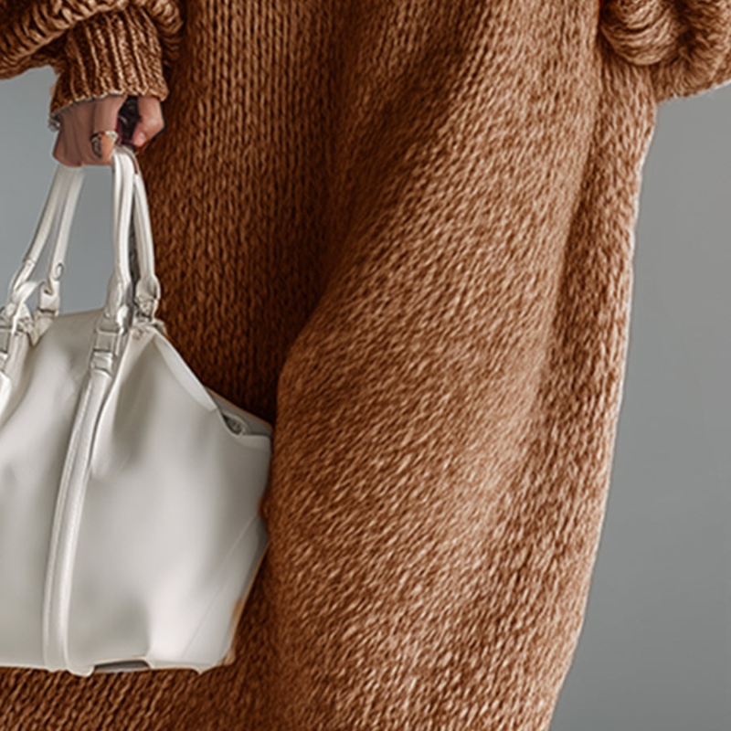 Julia™ - Lång Stickad Klänning