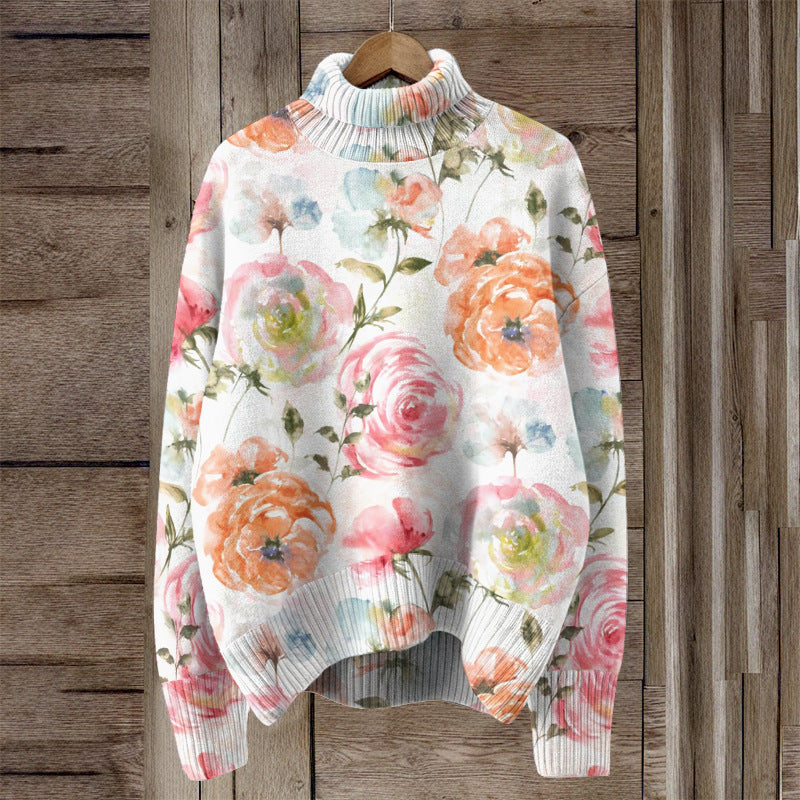 Selina™ - Blommig Stickad Tröja