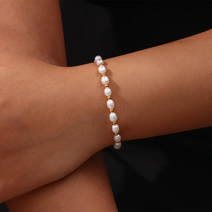 Gold Freshwater Pearl Bracelet