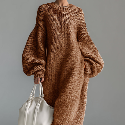 Julia™ - Lång Stickad Klänning