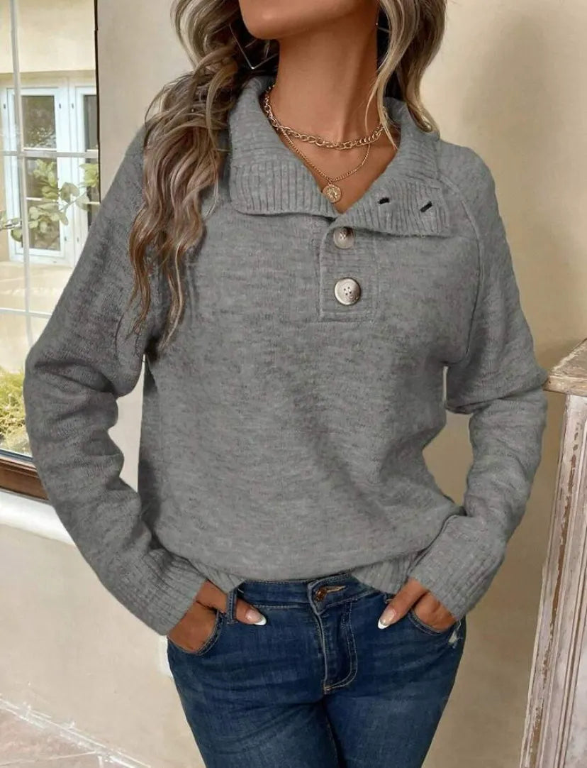 Livia™ - Avslappnad Stilren Stickad Tröja