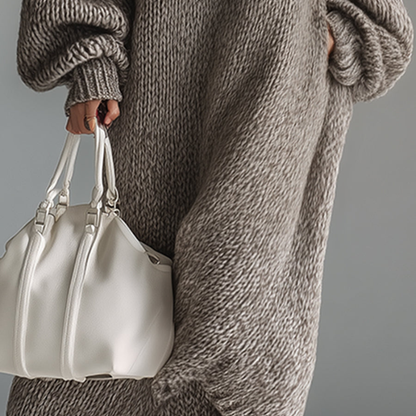 Julia™ - Lång Stickad Klänning