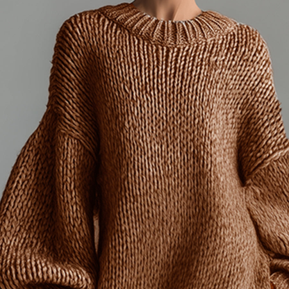 Julia™ - Lång Stickad Klänning