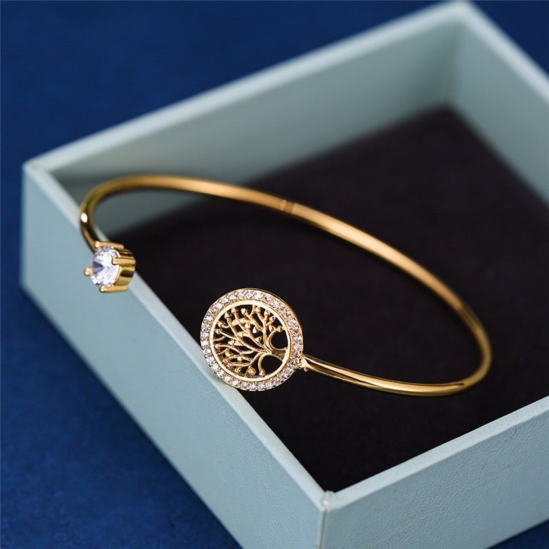Gold Tree of Life Bangle