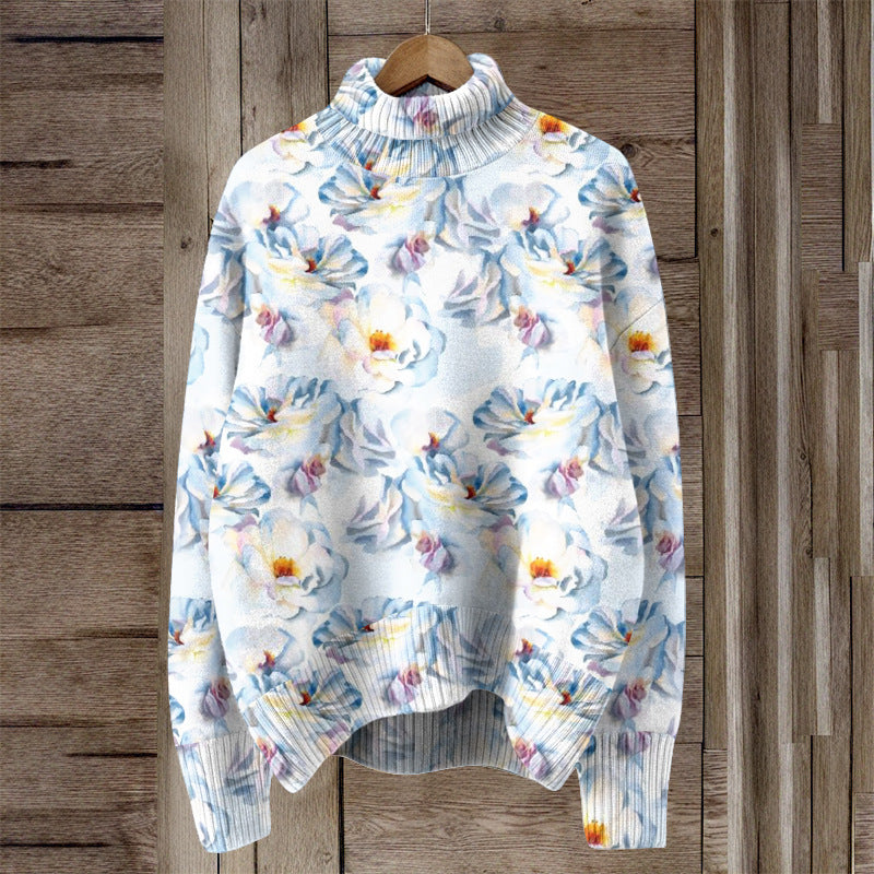 Selina™ - Blommig Stickad Tröja