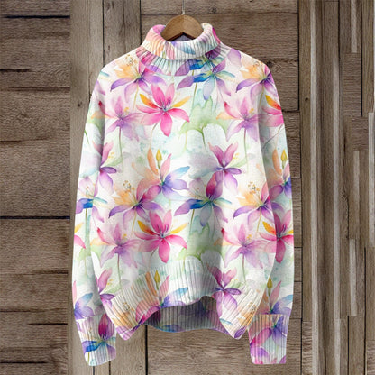 Selina™ - Blommig Stickad Tröja