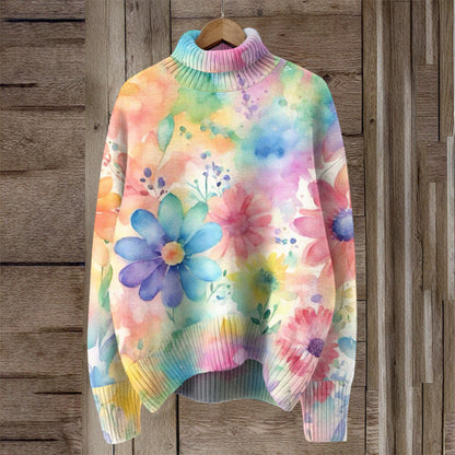 Selina™ - Blommig Stickad Tröja