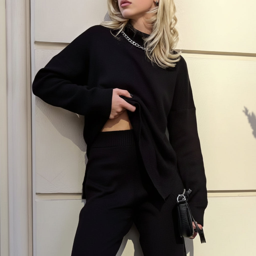 Alvessa™ - Hög Hals Stickad Tröja