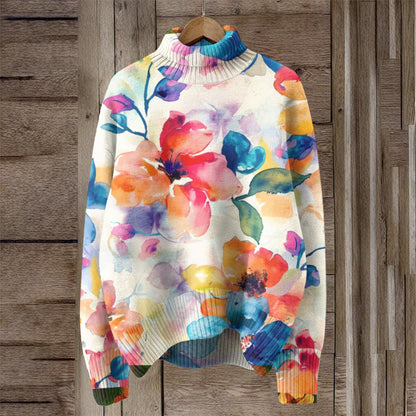 Selina™ - Blommig Stickad Tröja