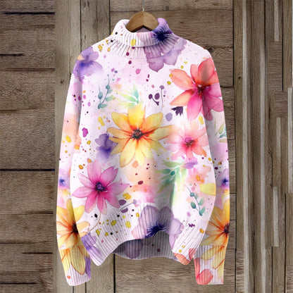 Selina™ - Blommig Stickad Tröja