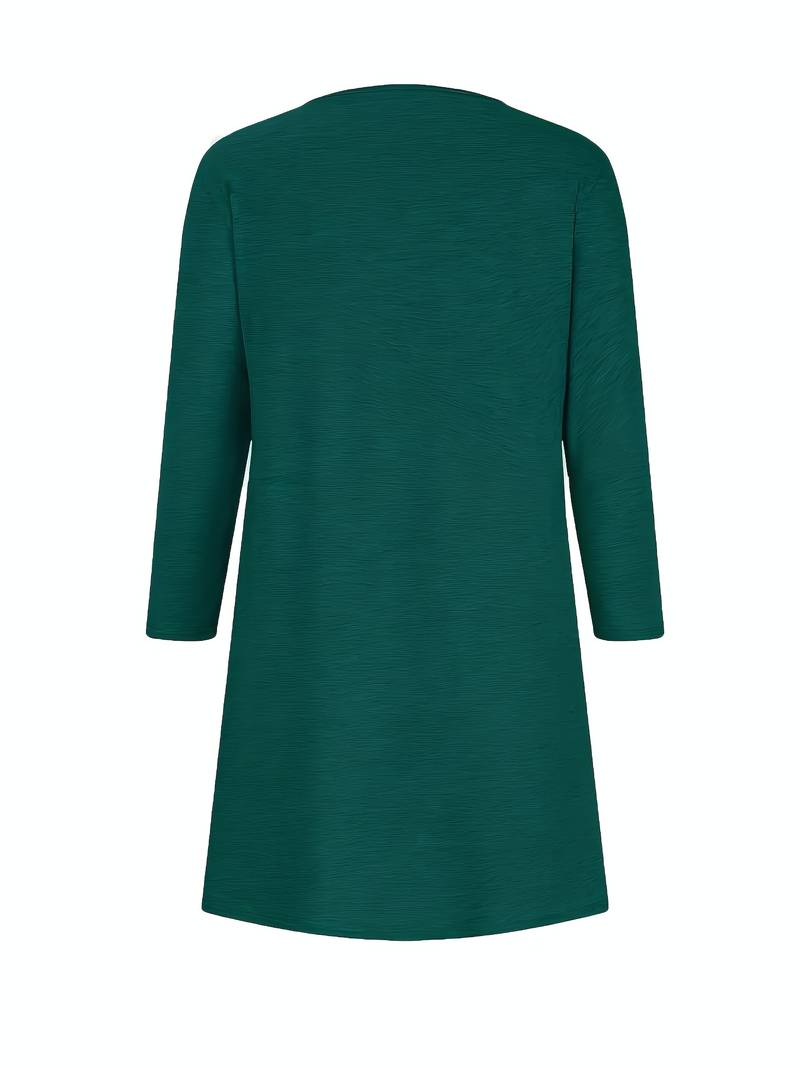 Mariela™ - Rutig Långärmad Klänning